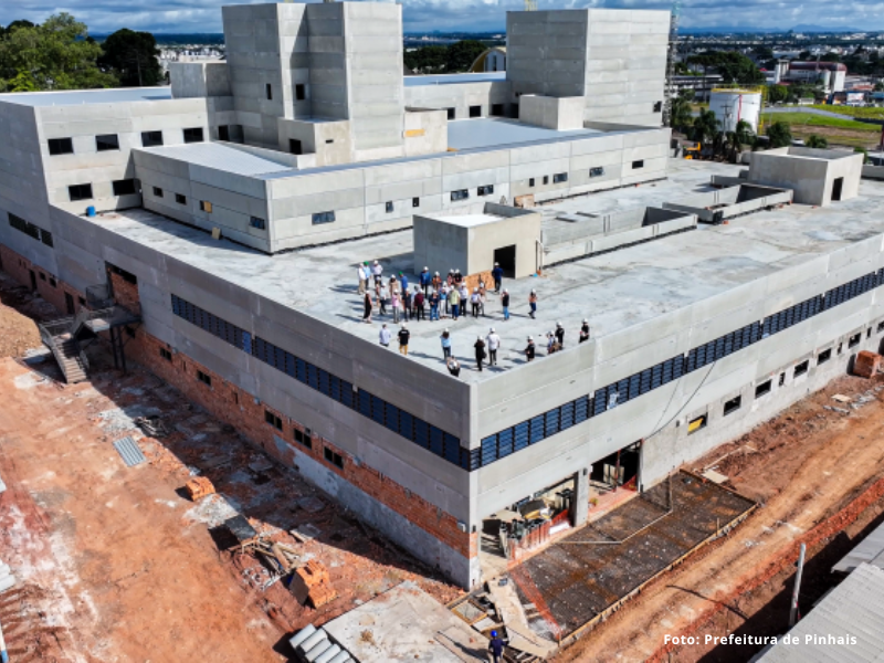 Novo Hospital de Pinhais: Obra continua em evolução