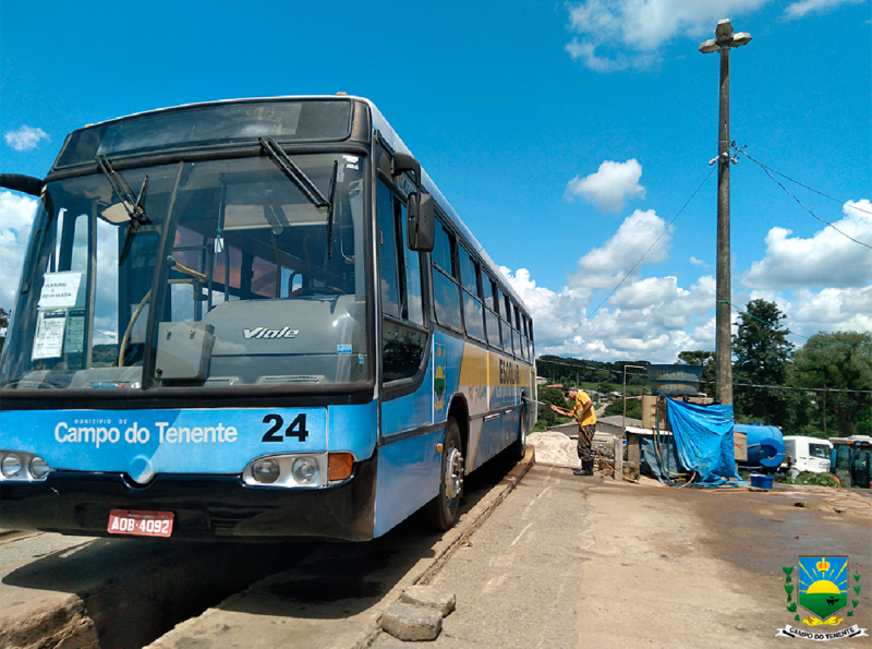 Frota de ônibus do transporte escolar de Campo do Tenente recebe manutenção preventiva