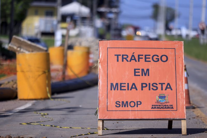 Bloqueio de trânsito na rua Guilherme da Motta Corrêa será liberado amanhã (13) em Araucária