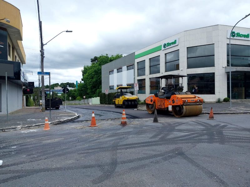 Obras na região central de Araucária