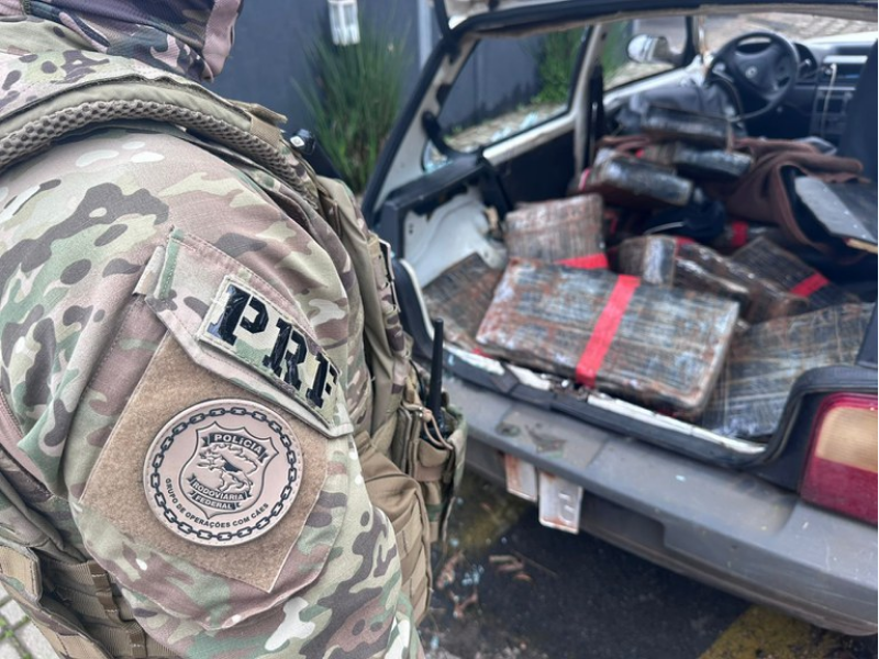 Polícia Rodoviária Federal apreende mais de 160kg de maconha